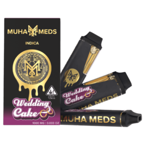 A delightful vape pen filled with 2-grams of premium cannabis oil inspired by the rich and indulgent Wedding Cake strain.